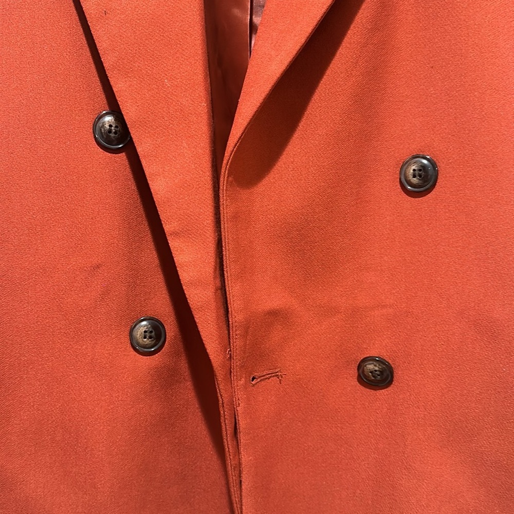 Worthington Slit Sleeve Trench Coat XL Burnt Orange Peacoat - Picture 3 of 10